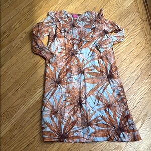 MDRN Floral bohemian Brown and blue Women's Dress size large